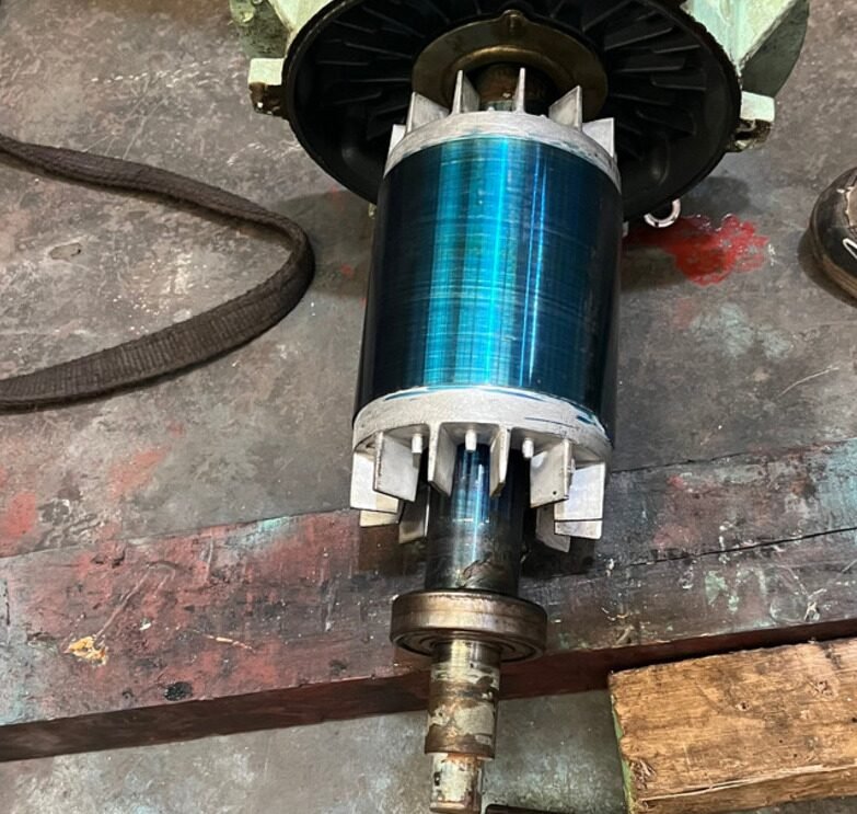 Electrical motor rotor rewinding