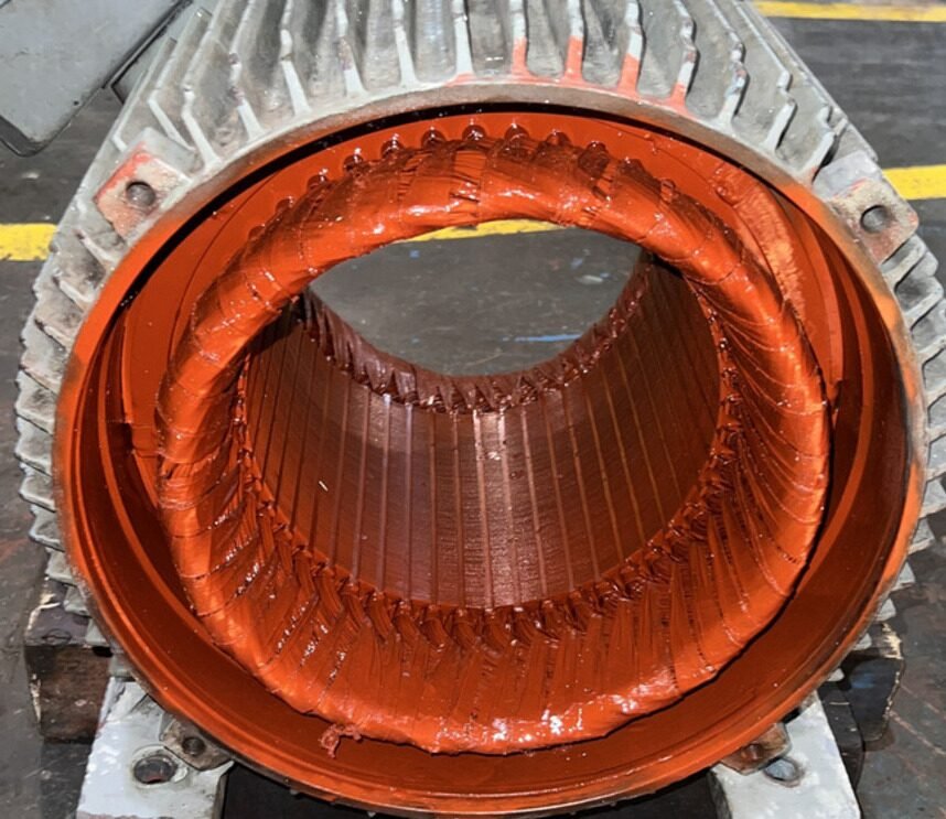 Electrical motor rewinding and valve overhaul